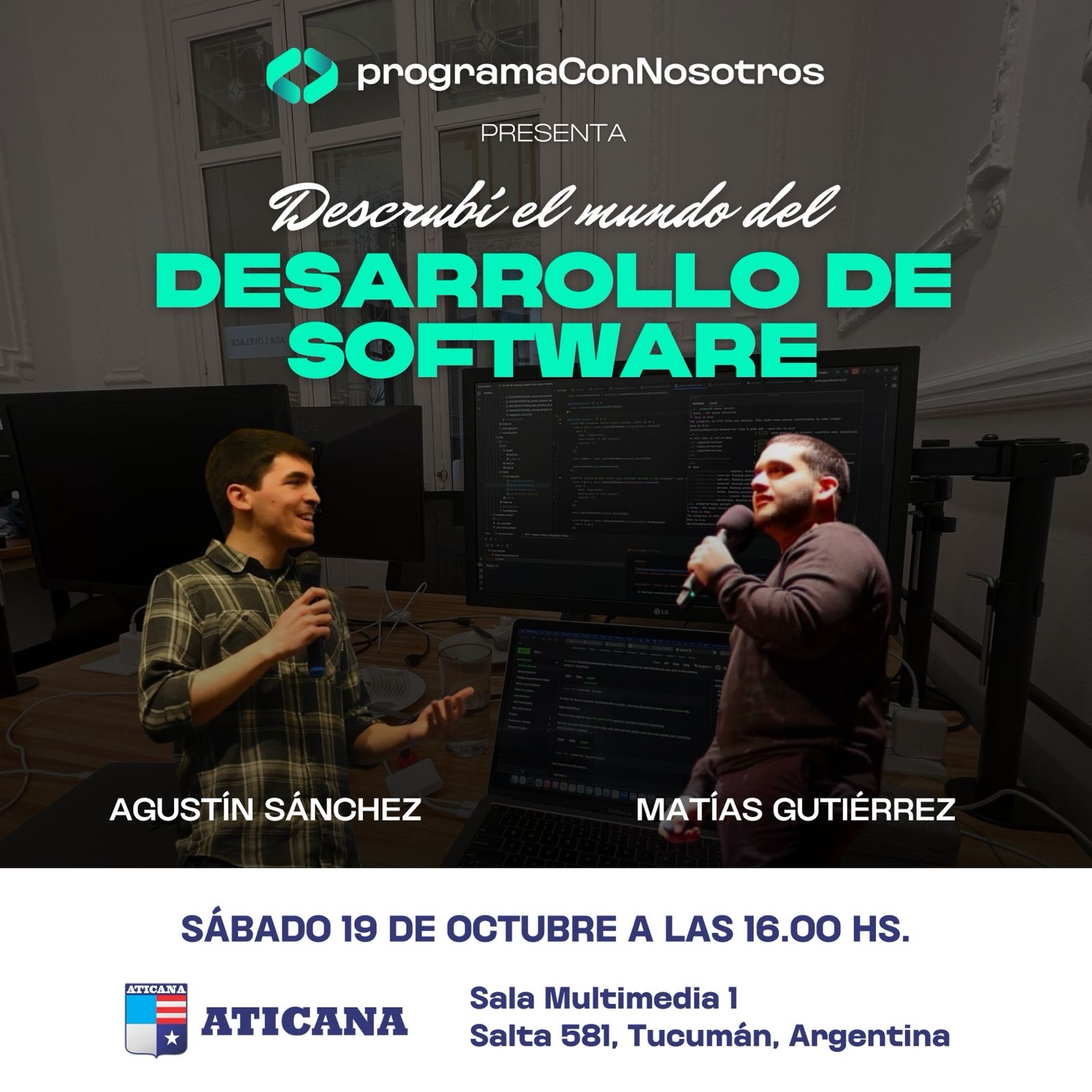 Flyer de Descubrí el Mundo del Desarrollo de Software